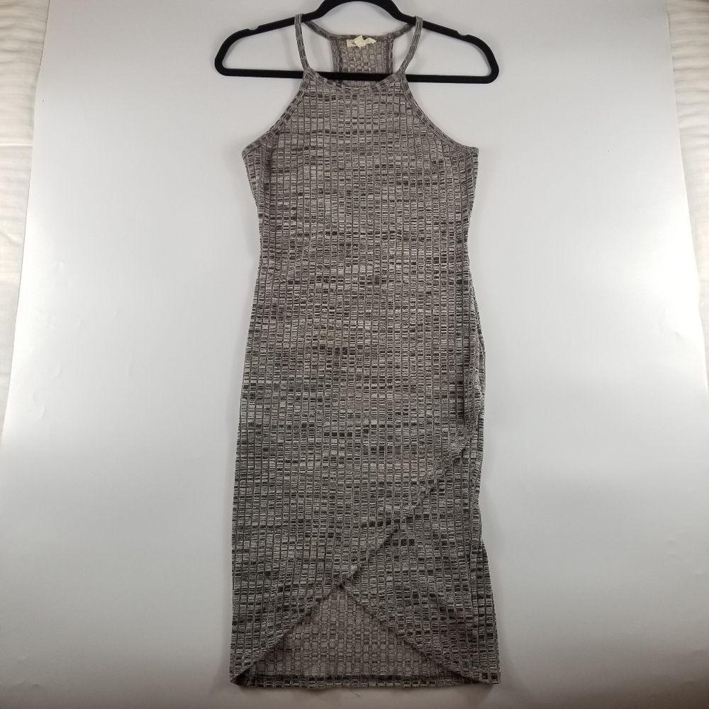 Silence + Noise Ribbed Bodycon Dress in Grey, M - Picture 2 of 10